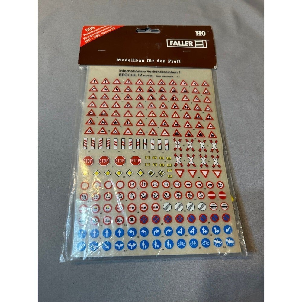 Vintage Faller Train Signs Diorama Plastic Signs with Decals
